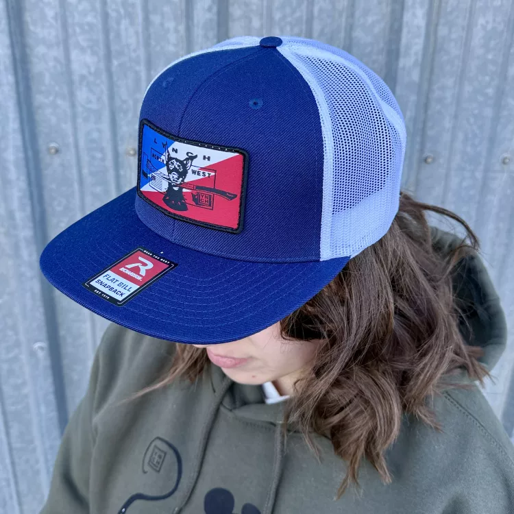 Bolt Dog - Navy/White Richardson 511 Wool Blend Flat Bill Trucker Cap