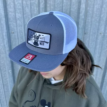 Snow Camo Dog - Charcoal/White Richardson 511Wool Blend Flat Bill Trucker Cap