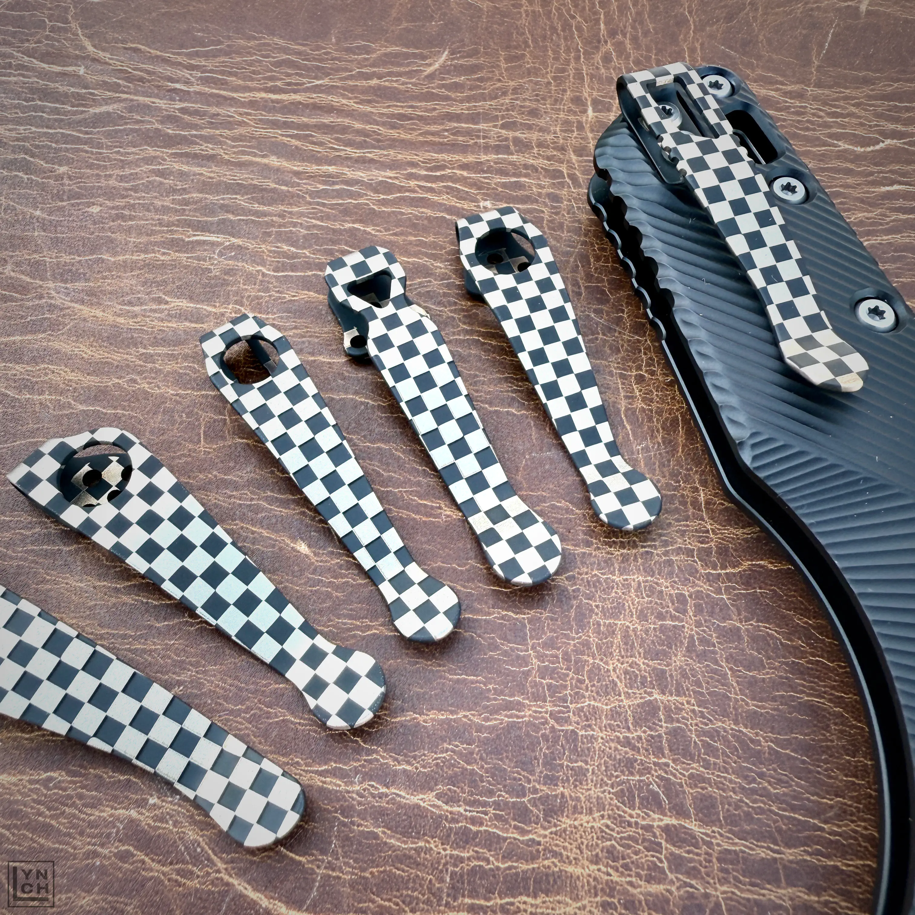 Checkerboard Deep Carry Titanium Pocket Clips