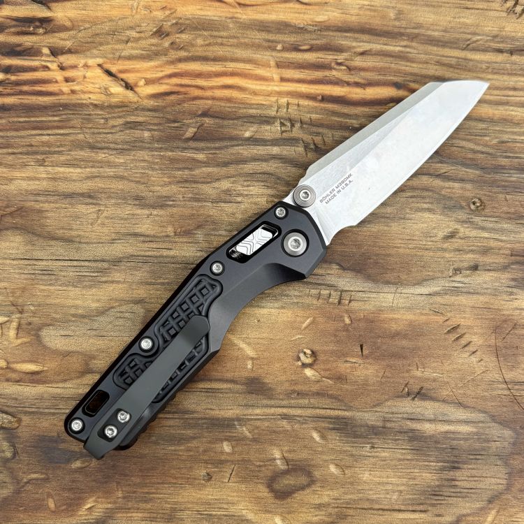 Microtech MSI Mini Ram-Lok Black Frag Aluminum Stonewashed M390MK Folding Knife