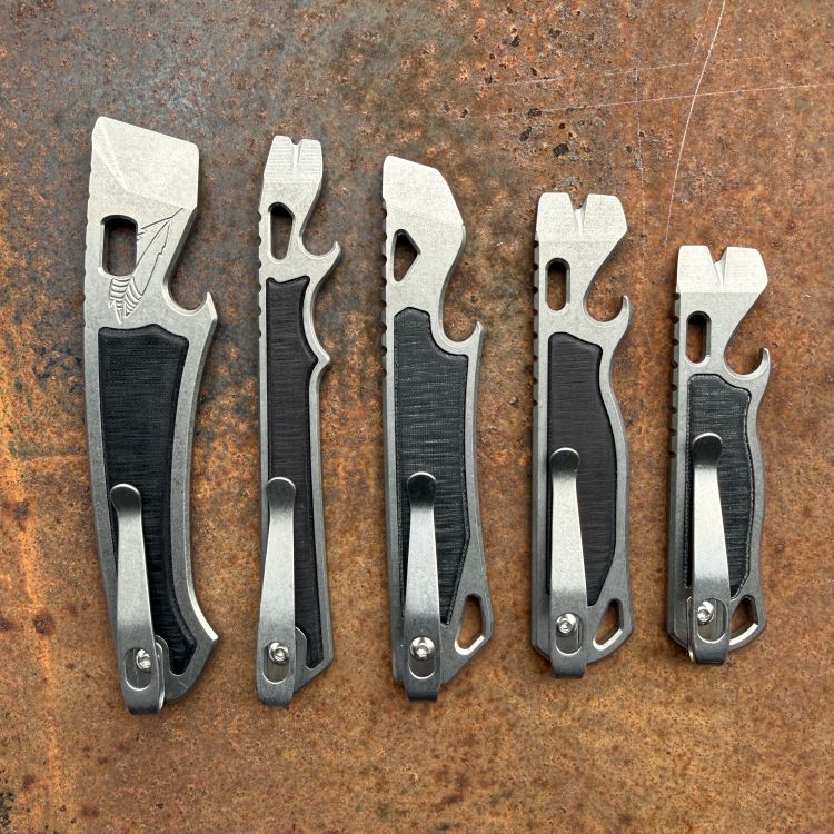 Stonewashed Black Micarta Inlay Prybars