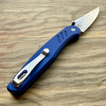 Pro-Tech Avalon Knurled Blue Aluminum Drop Point Satin CPM MagnaCut Blade Folding Knife