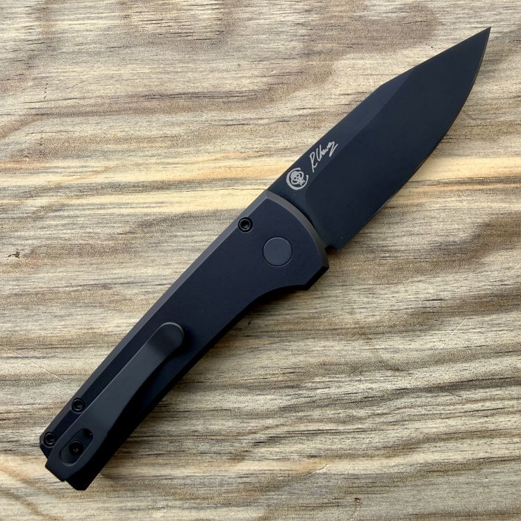 Pro-Tech Chavez Scapegoat Compact Auto Black Aluminum Black MagnaMax Blade Folding Knife