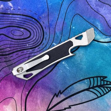 Open Door Policy v1.i Stonewashed Black Micarta Inlay Prybar