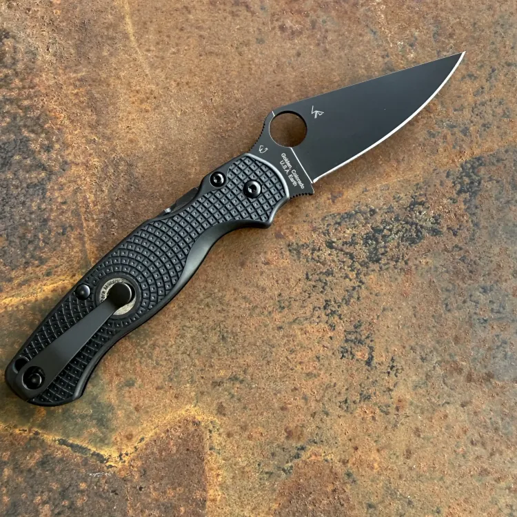 Spyderco Paramilitary 2(PM2) LW Black FRN Scales Black DLC CTS BD1N Blade Folding Knife