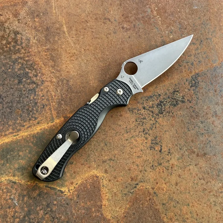Spyderco Paramilitary 2(PM2) LW Black FRN Scales Satin CTS BD1N Blade Folding Knife