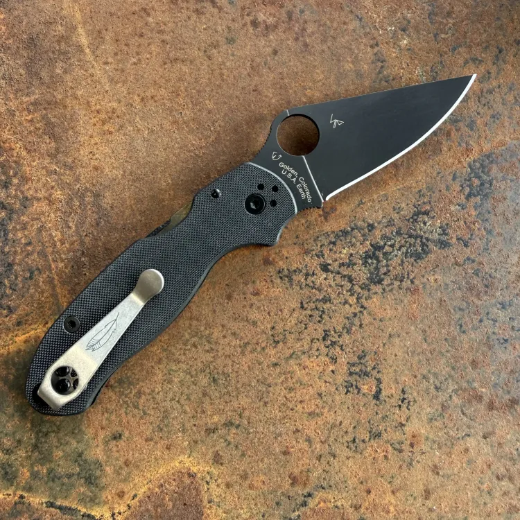 Spyderco Para 3 Black G10 Scales Black S45V Blade Folding Knife