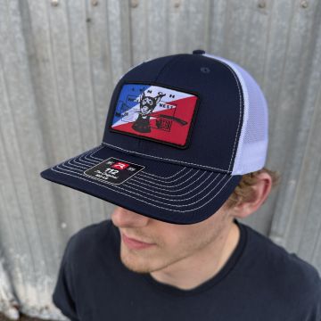 Bolt Dog Patch - Navy/White Richardson 112 Trucker Cap