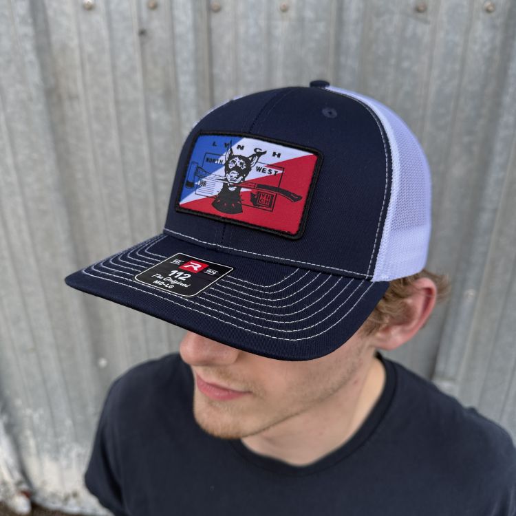 Bolt Dog Patch - Navy/White Richardson 112 Trucker Cap