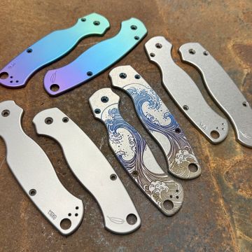 Spyderco PM2 Plain Titanium Scale Kit