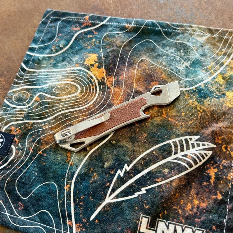 Open Door Policy v1.i Stonewashed Brown Micarta Inlay Prybar