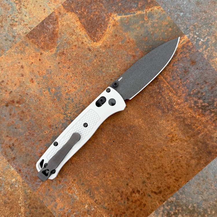 Benchmade Bugout Storm Gray Grivory Scales Black 3.2" CPM S30V Blade Folding Knife