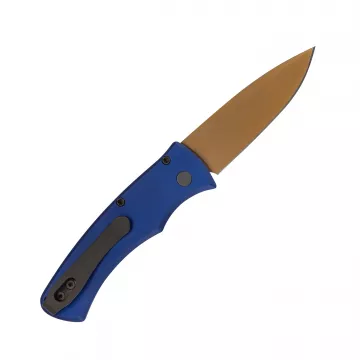 Pro-Tech Duke 2 Auto Dark Navy Aluminum Drop Point Tan PVD MagnaCut Blade Folding Knife