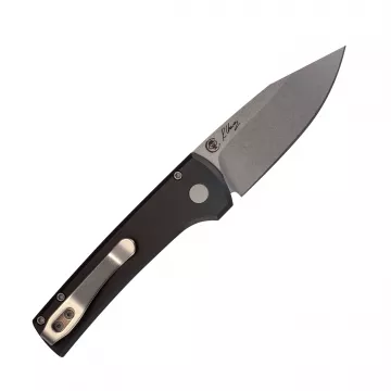 Pro-Tech Scapegoat Compact Auto Black Aluminum Clip Point Stonewash MagnaMax Blade Folding Knife
