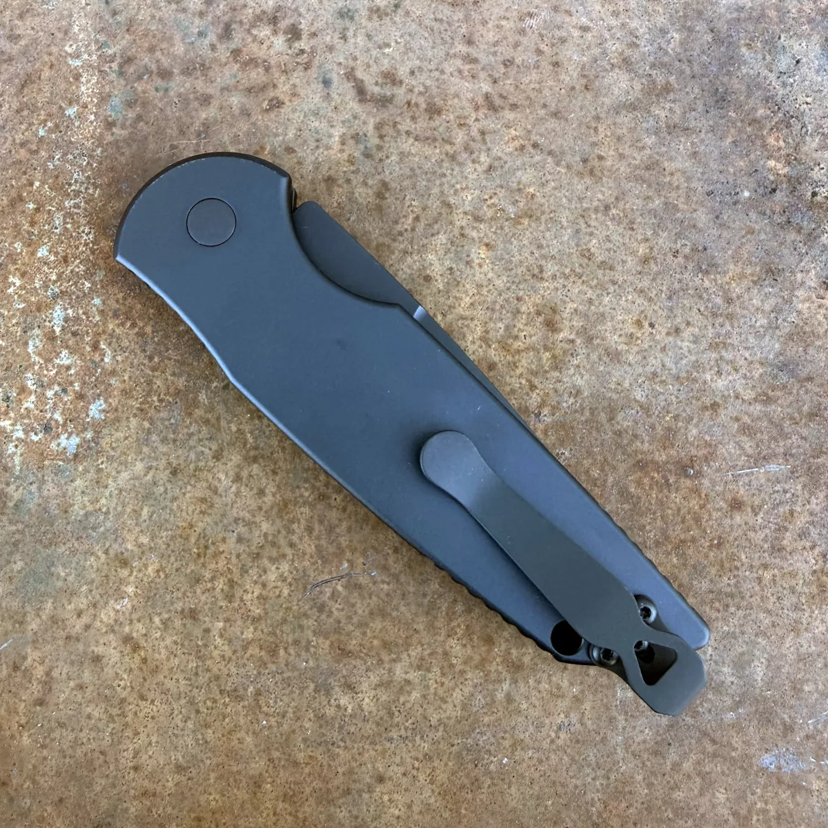 Pro-Tech TR-3 Auto Grooved Black Aluminum Clip Point Black 154CM