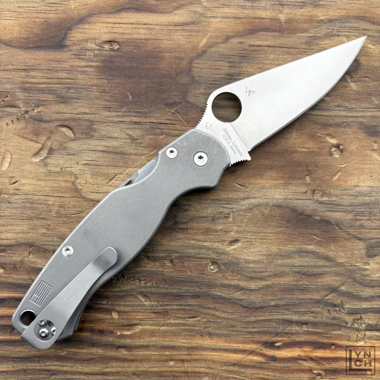 Spyderco Paramilitary 2 (PM2) Fallout Plain Titanium Scales SPY27 MOD Knife